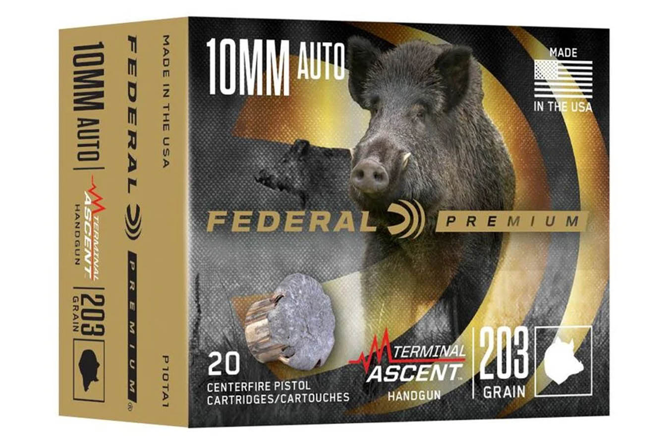 FEDERAL AMMUNITION 10mm 203gr JHP Terminal Ascent Handgun 20/Box